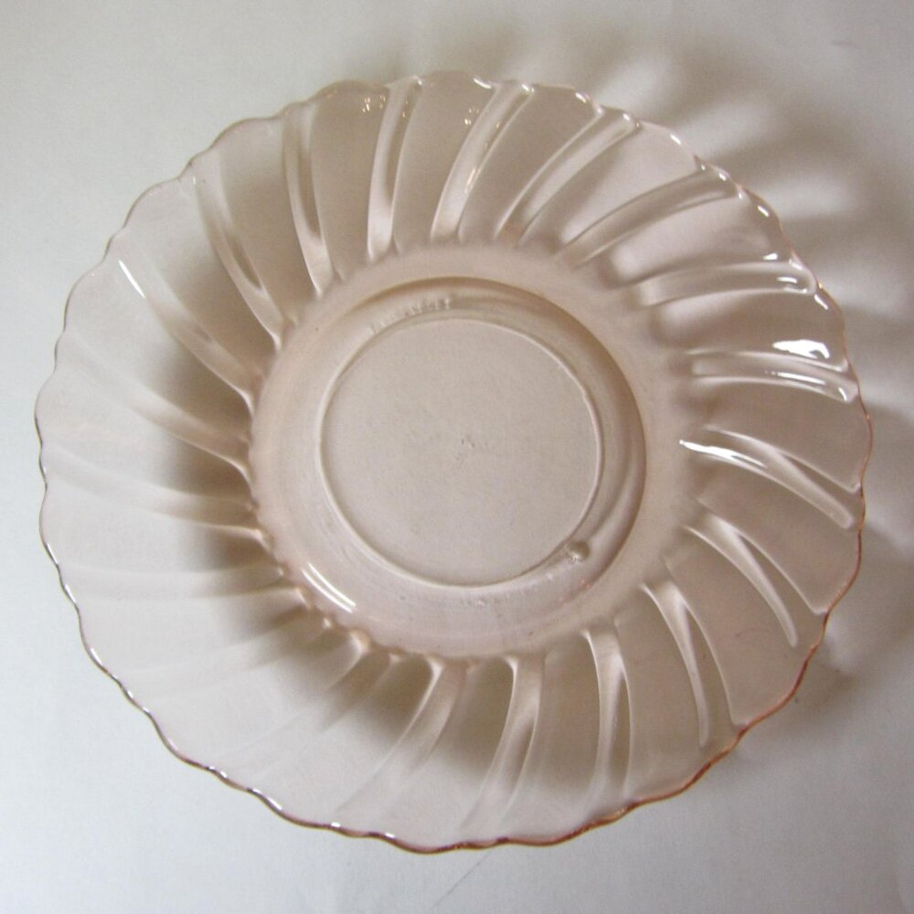 3 for $24 - fortecrisa mexico 23 glass pale pink swirl plate saucer (W3966)